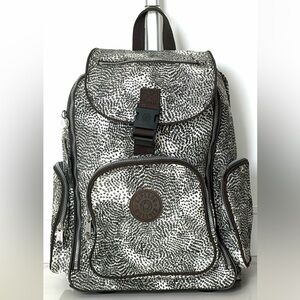 Kipling Wheeled Backpack Carry-On Roller Safari Print NWT w/ Monkey